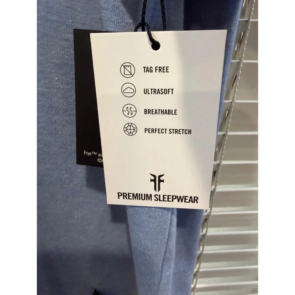 Frye Mens Premium Sleepwear T-Shirt Blue Heather Short Sleeve Crew Neck Large